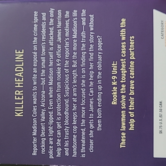 Love Inspired Suspense Rookie K-9 Larger Print 7 Paperback Books - Picture 4 of 12